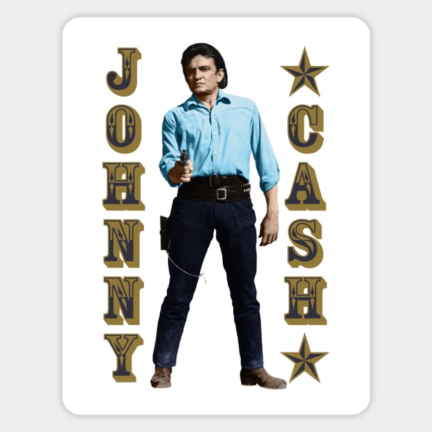 Johnny Cash - The Country Music Outlaw Sticker by PLAYDIGITAL2020